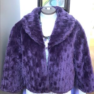 Cejon 90s purple fluffy crop swing jacket small